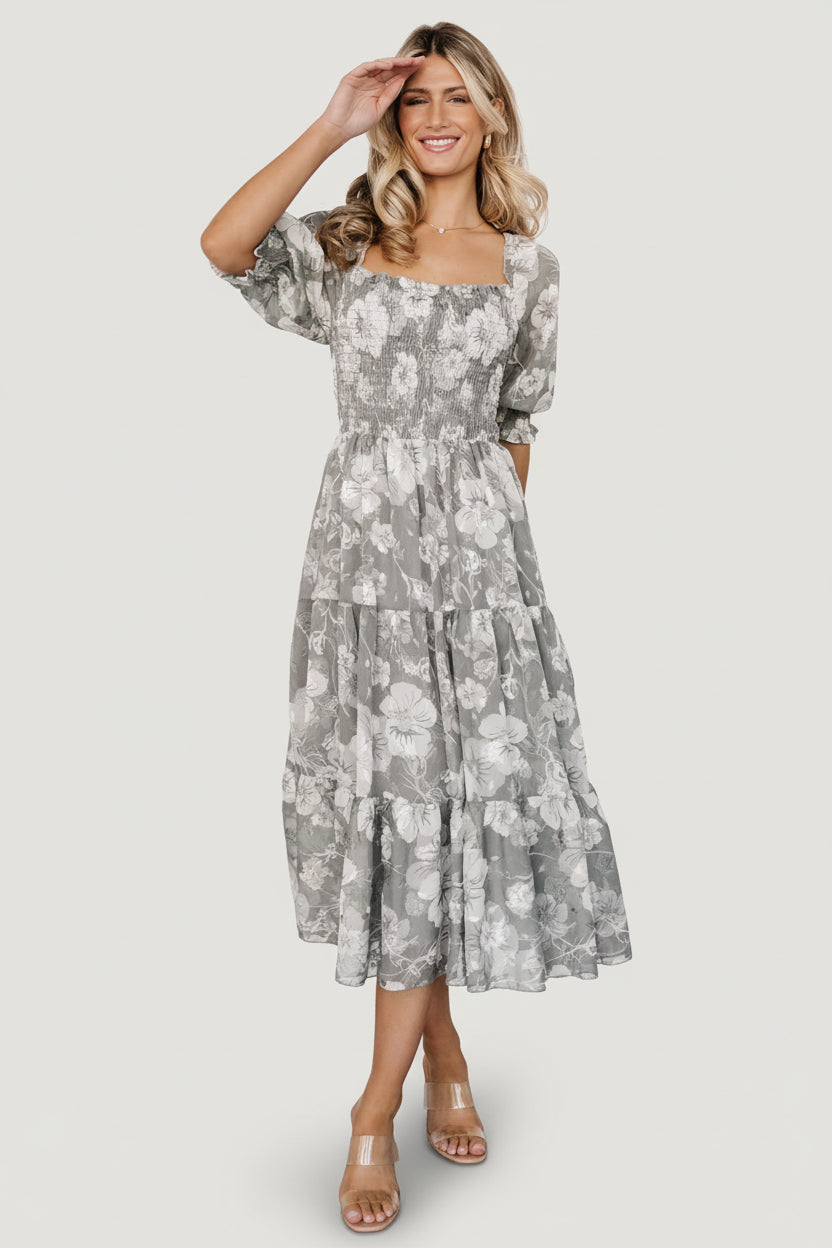 Fabian Jacquard Midi Dress | Baltic Born Dusty Sage