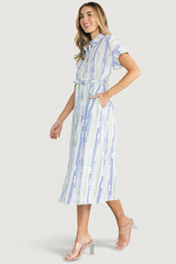 Jimena Midi Dress | Baltic Born Blue + Green Print