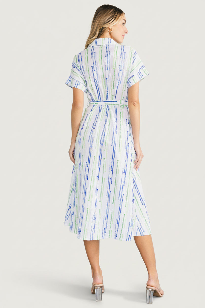 Jimena Midi Dress | Baltic Born Blue + Green Print