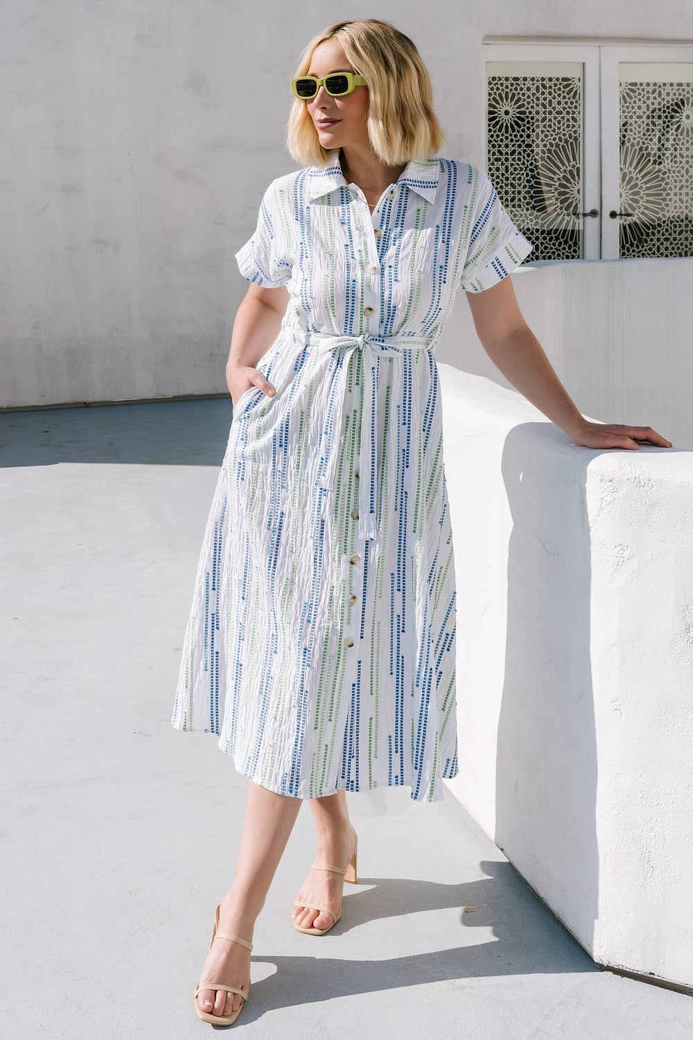 Jimena Midi Dress | Baltic Born Blue + Green Print
