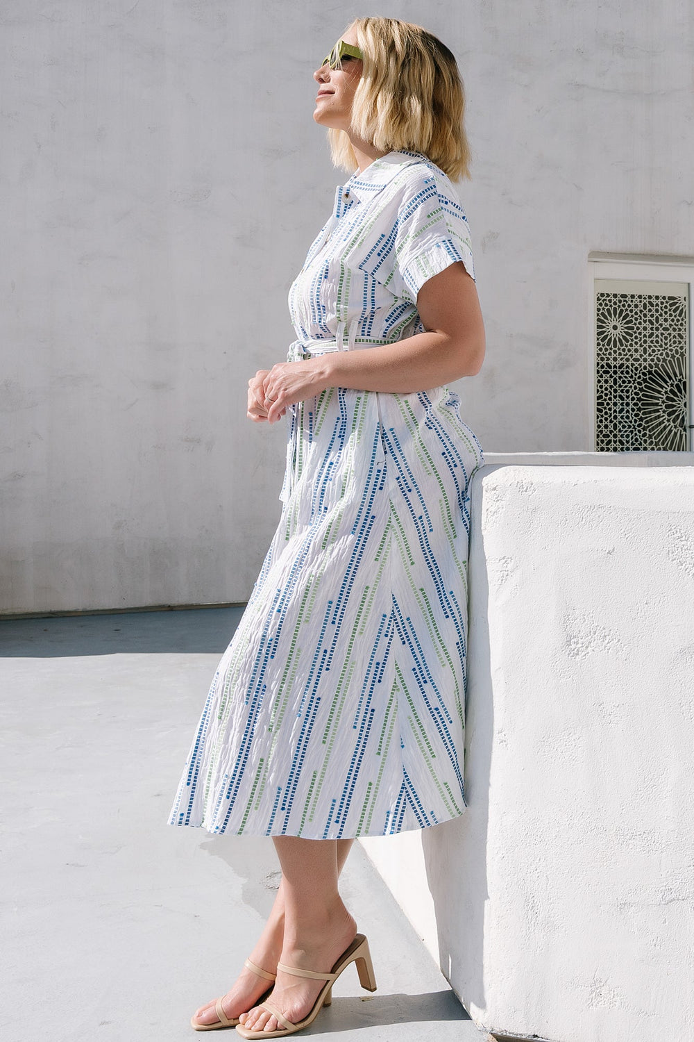 Jimena Midi Dress | Baltic Born Blue + Green Print