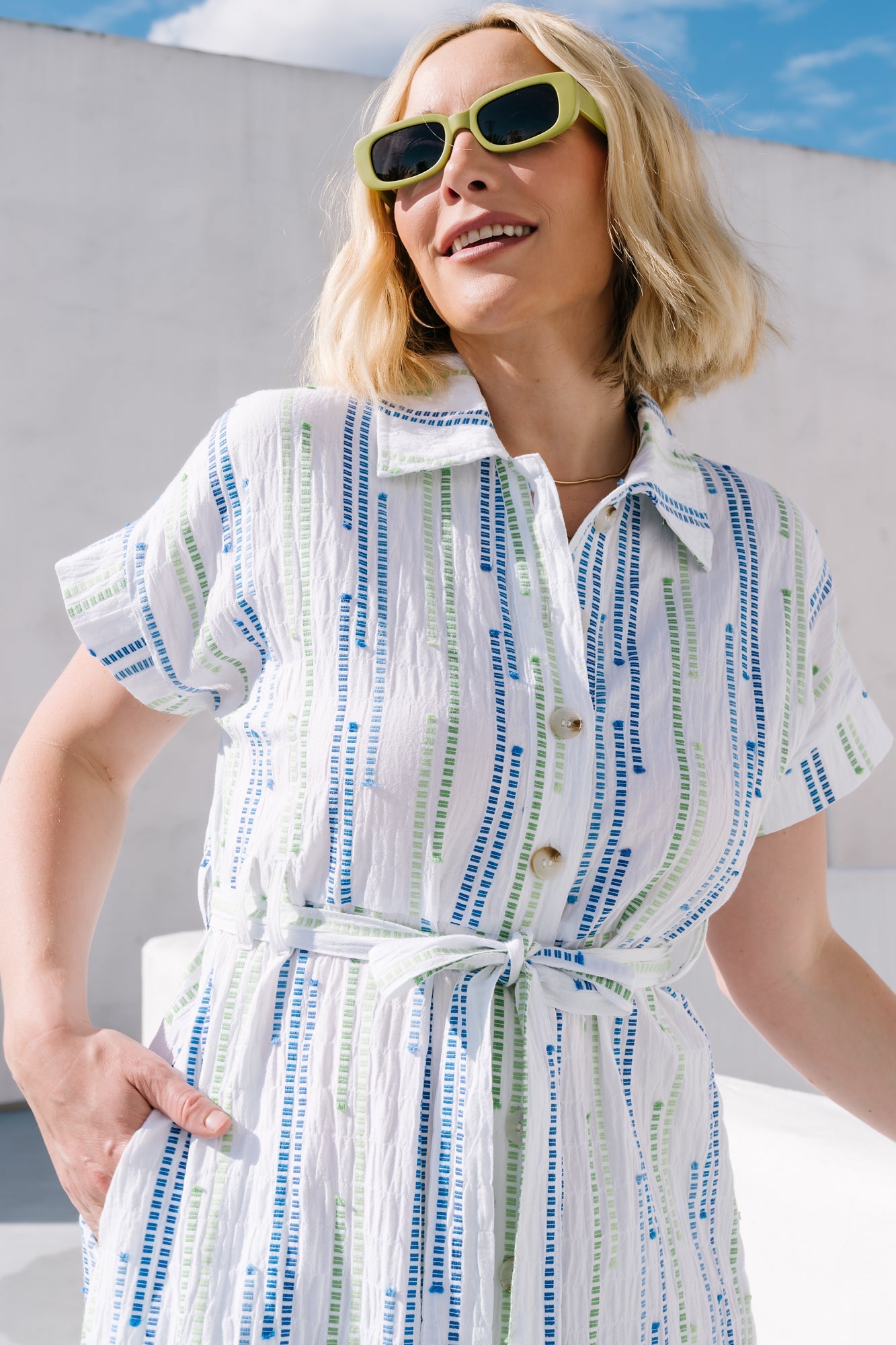 Jimena Midi Dress | Baltic Born Blue + Green Print