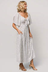 Carah Tie Dress | Baltic Born Off White + Blue Floral