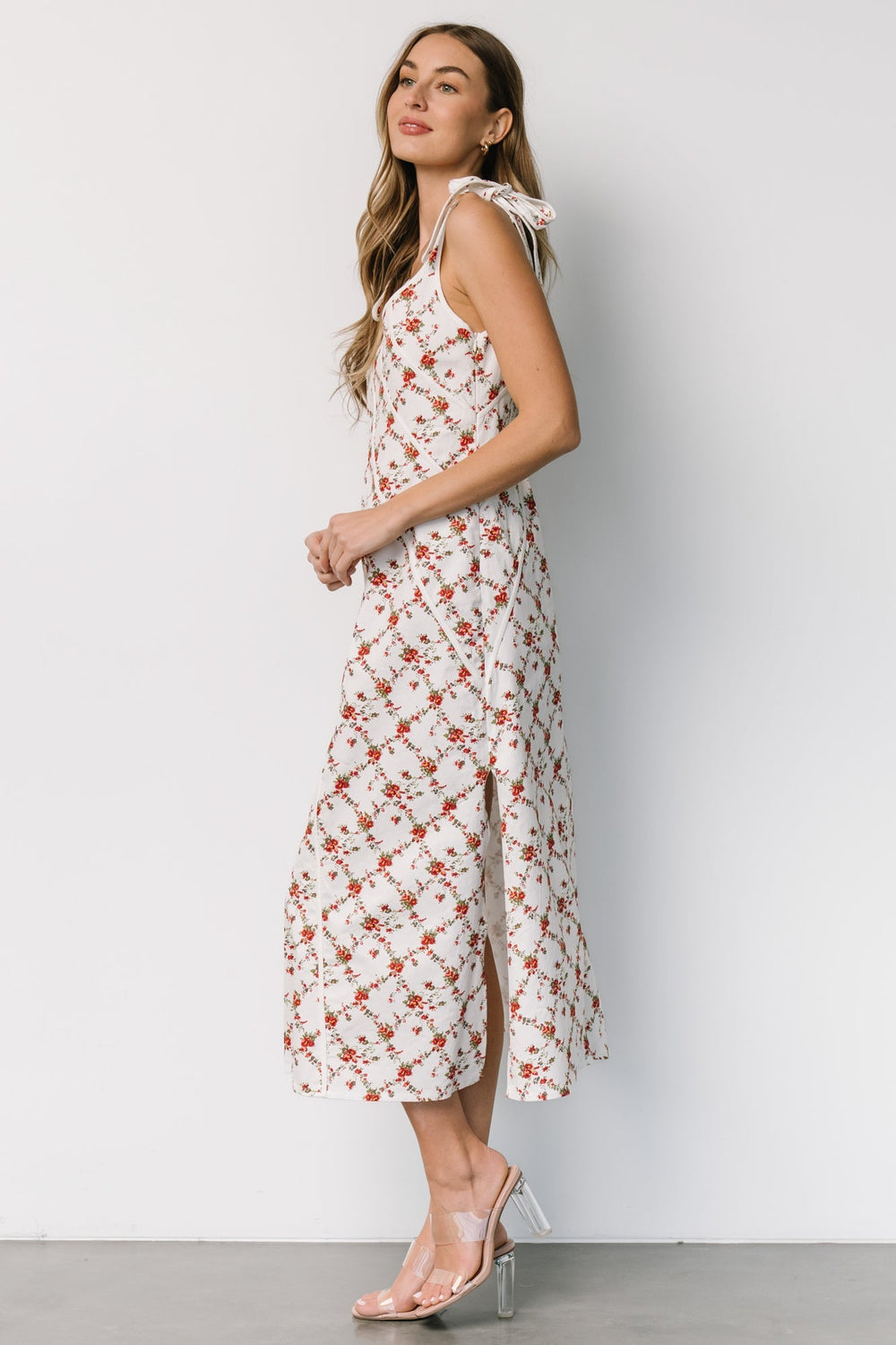 Isla Tank Dress | Baltic Born Off White + Red Floral