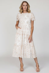 Mirabel Eyelet Midi Dress | Baltic Born White + Natural