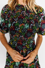 Lena Tiered Midi Dress | Baltic Born Black Multi Floral