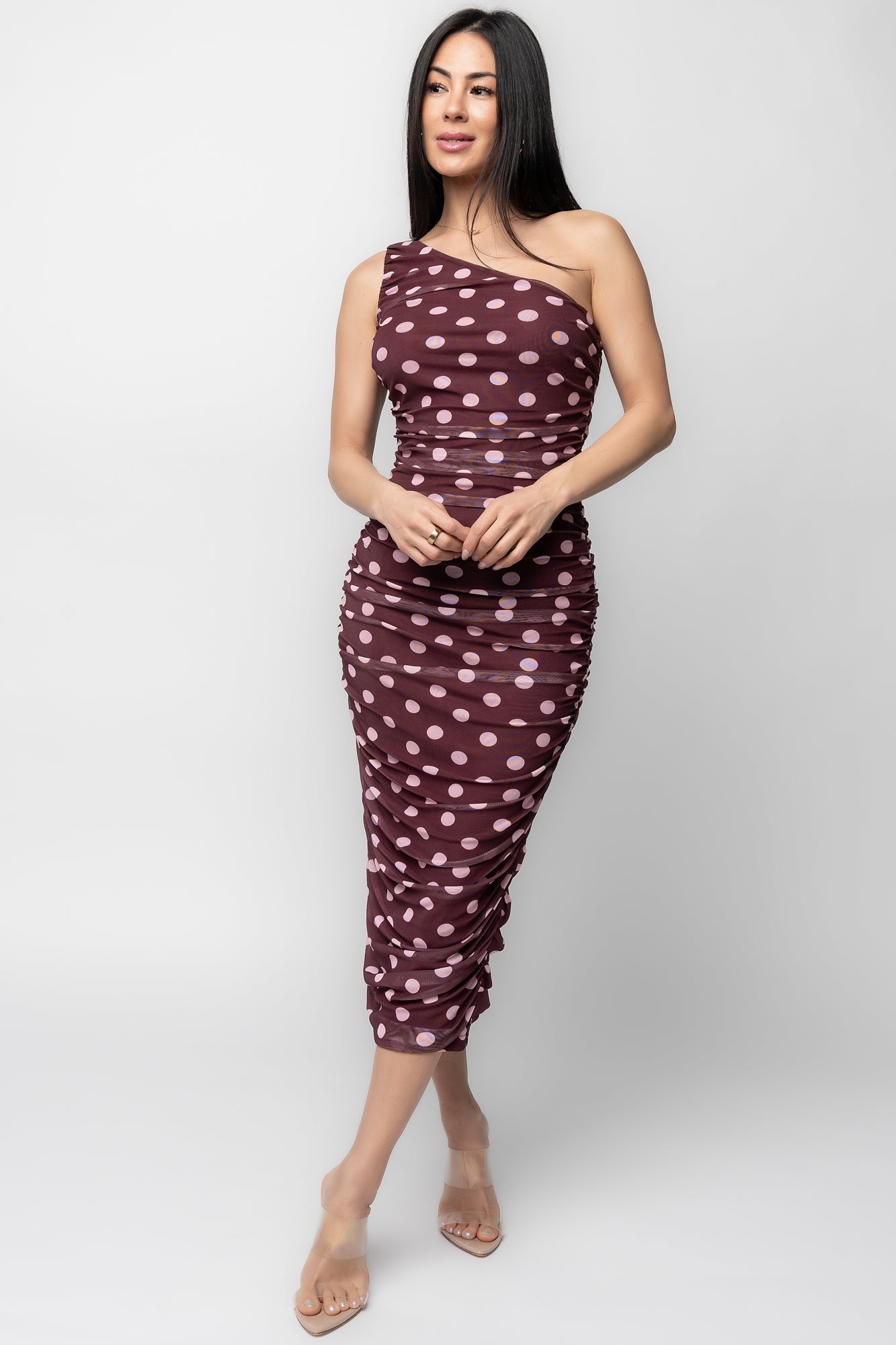 Lolli One Shoulder Midi Dress | Baltic Born Berry + Pink