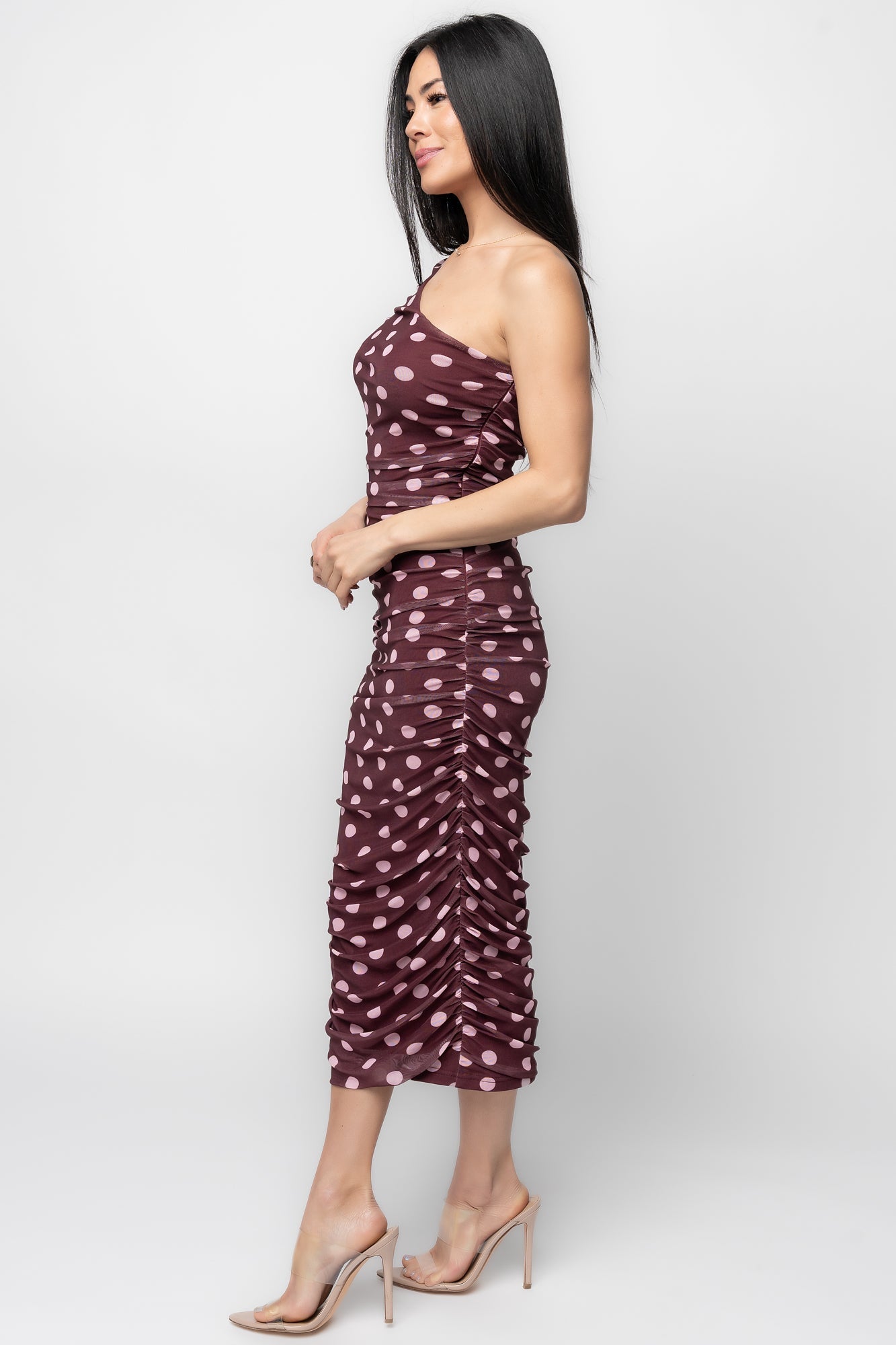 Lolli One Shoulder Midi Dress | Baltic Born Berry + Pink