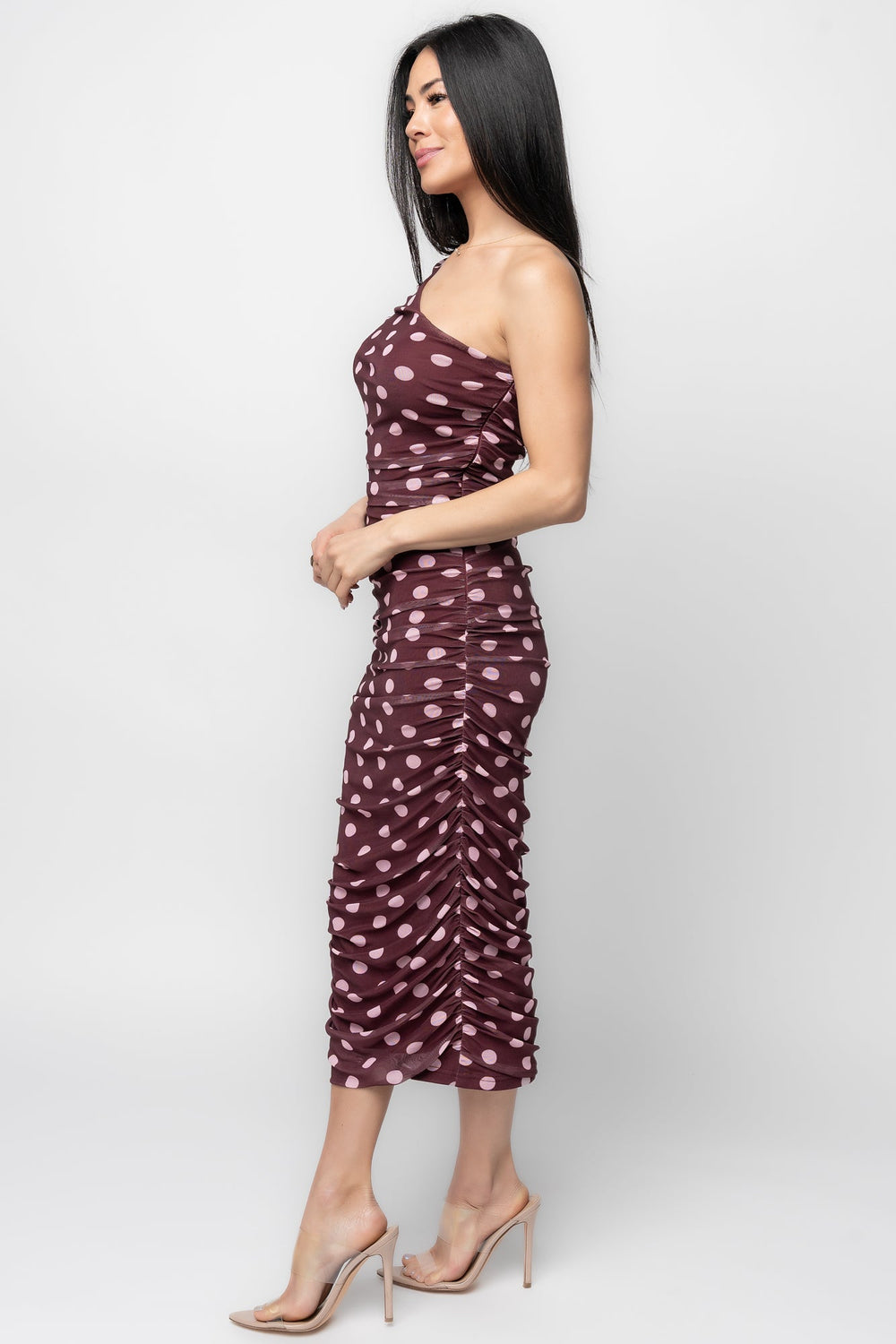 Lolli One Shoulder Midi Dress | Baltic Born Berry + Pink