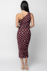 Lolli One Shoulder Midi Dress | Baltic Born Berry + Pink