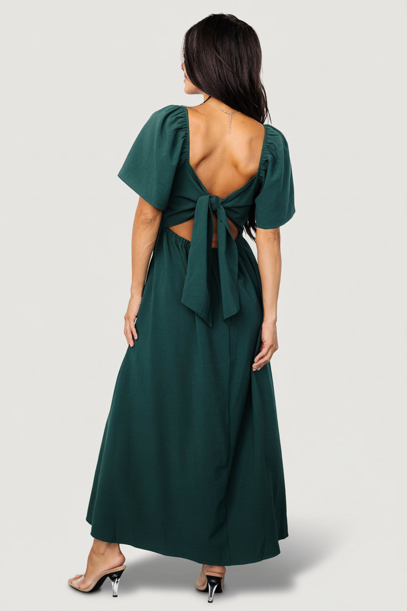 Indie Back Tie Dress | Baltic Born Dark Green