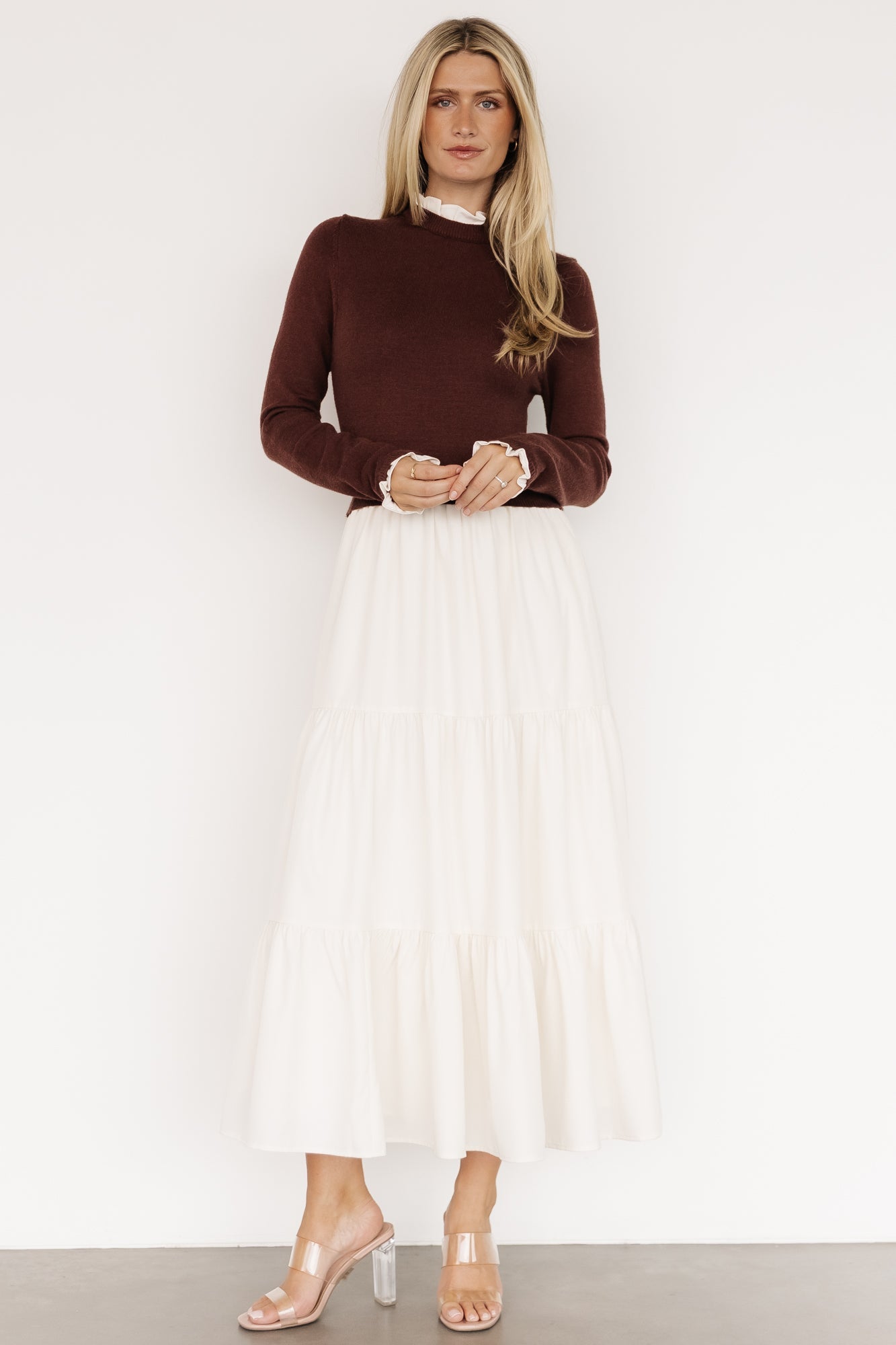 Sophie Sweater Dress | Baltic Born Mahogany + Ivory