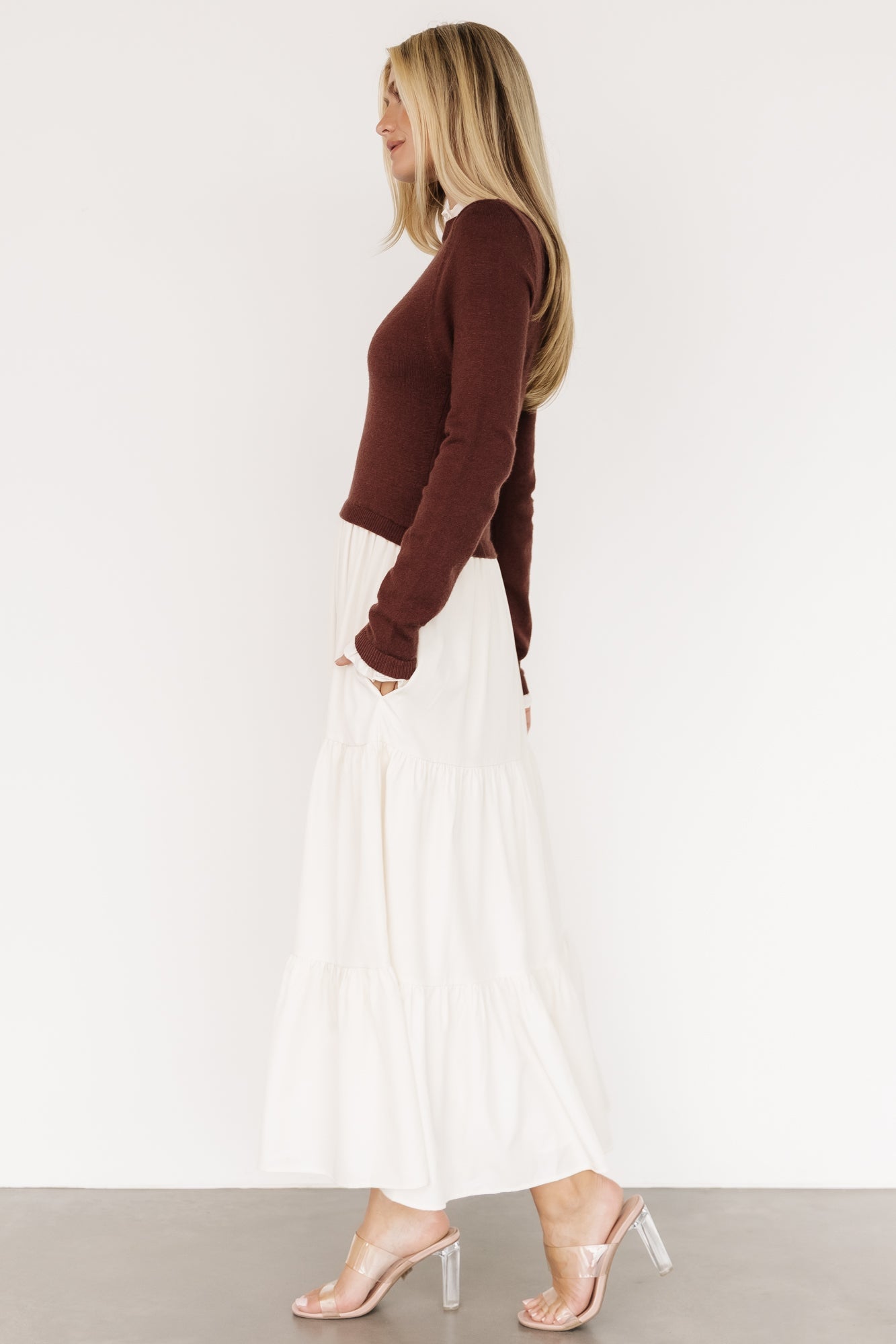 Sophie Sweater Dress | Baltic Born Mahogany + Ivory