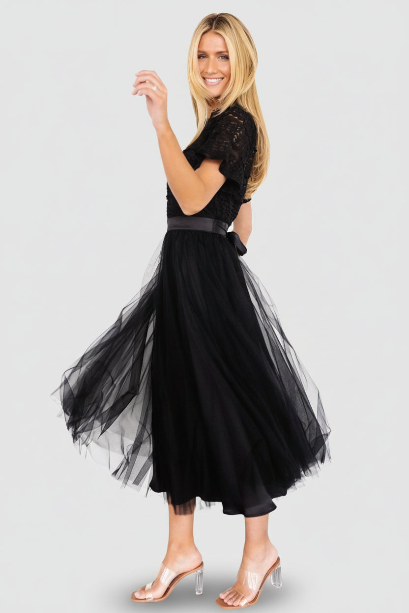 Darcy Tulle Midi Dress | Baltic Born Black