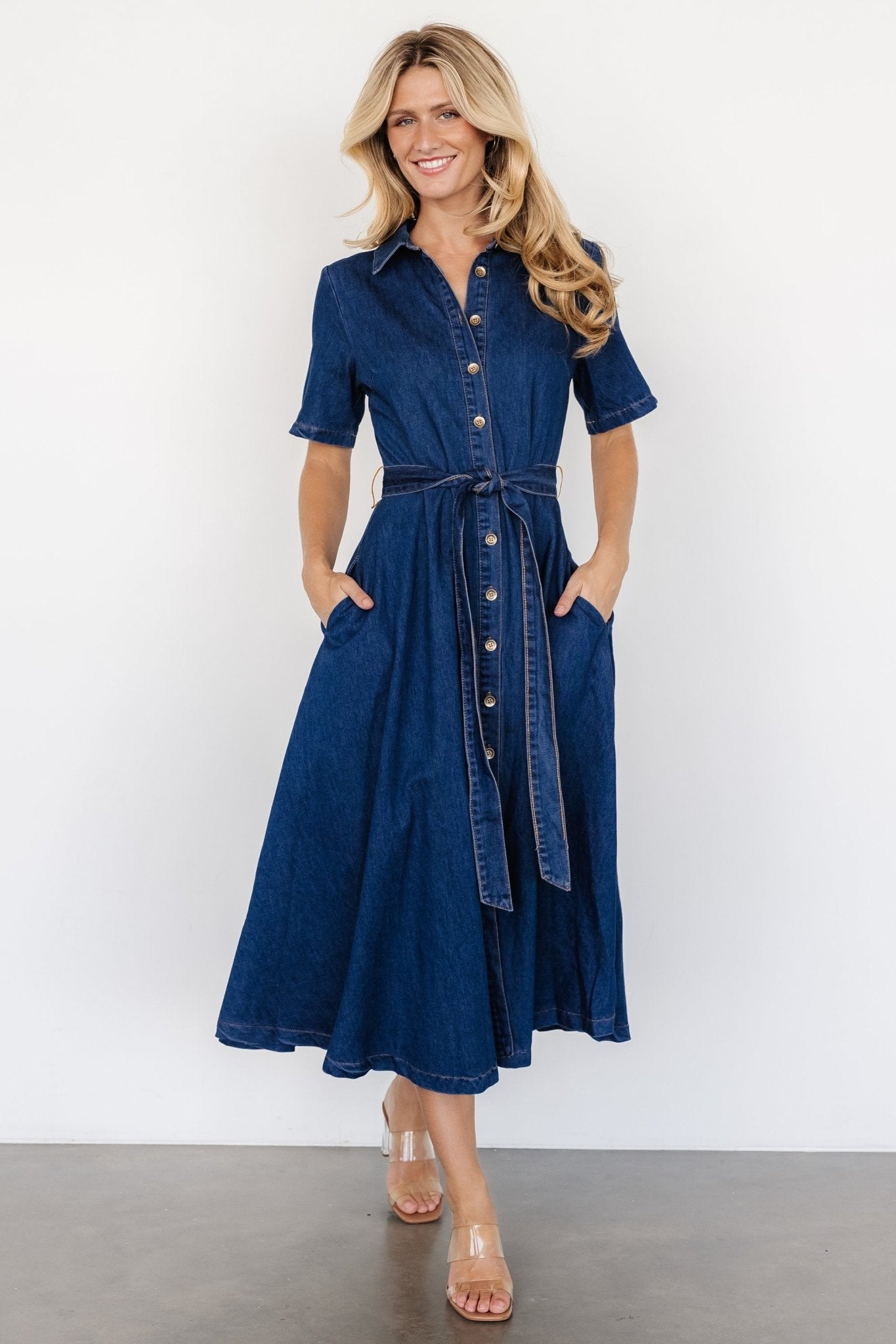 Janelle Midi Dress | Baltic Born Denim Blue