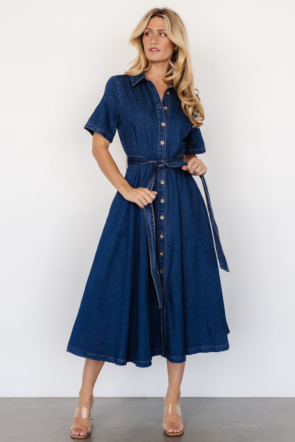 Janelle Midi Dress | Baltic Born Denim Blue