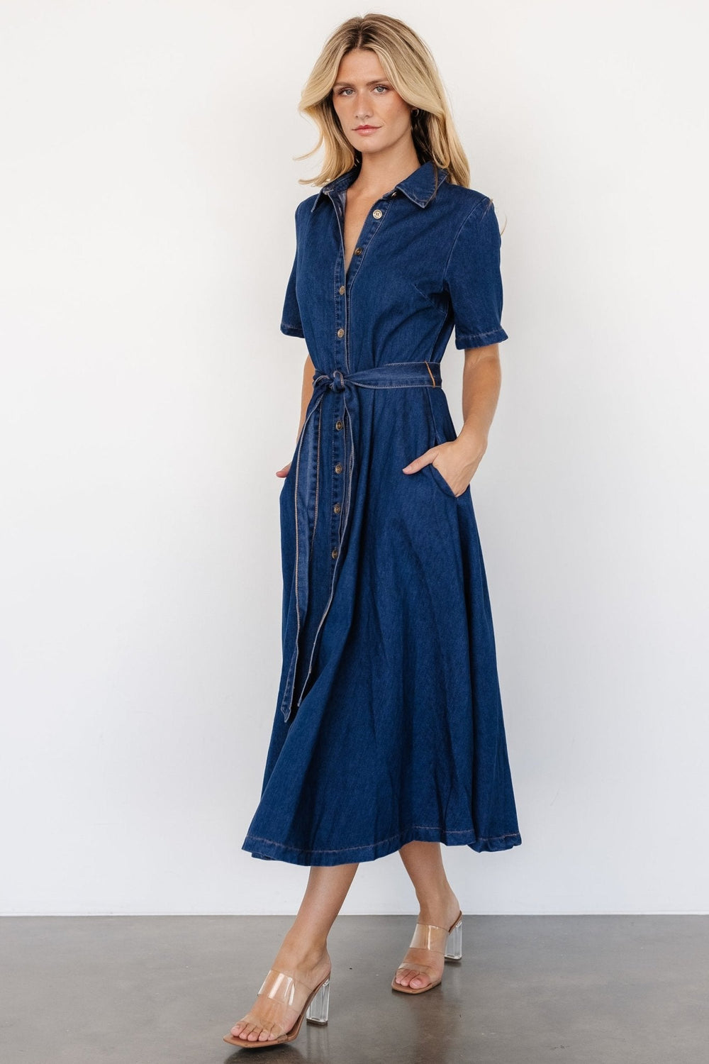 Janelle Midi Dress | Baltic Born Denim Blue