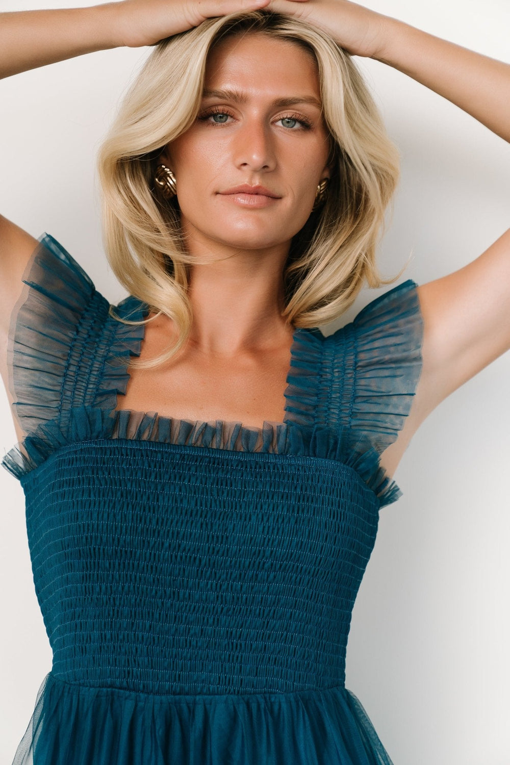 Emma Smocked Tulle Dress | Baltic Born Teal