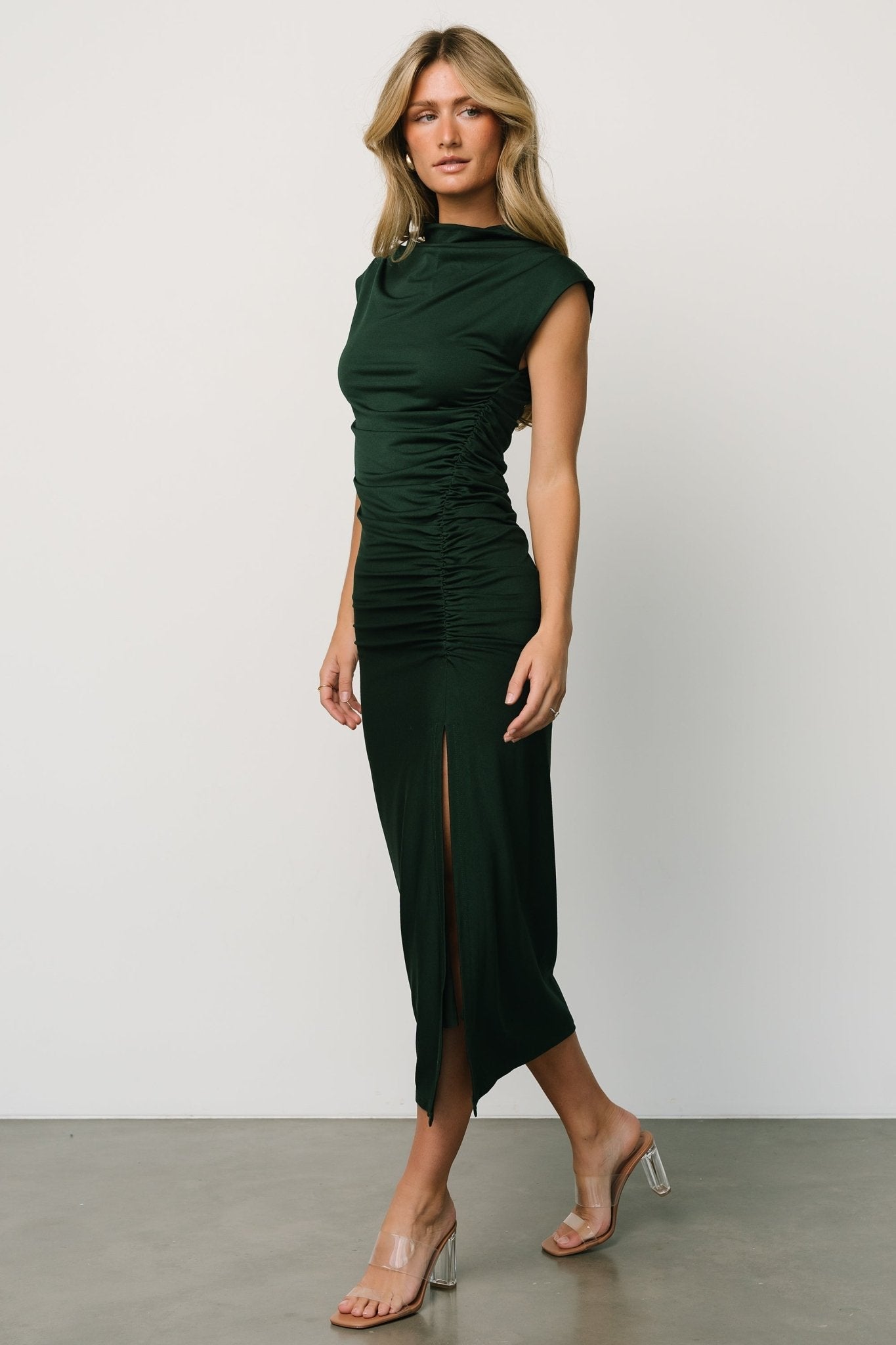 Sasha Ruched Maxi Dress | Baltic Born Green