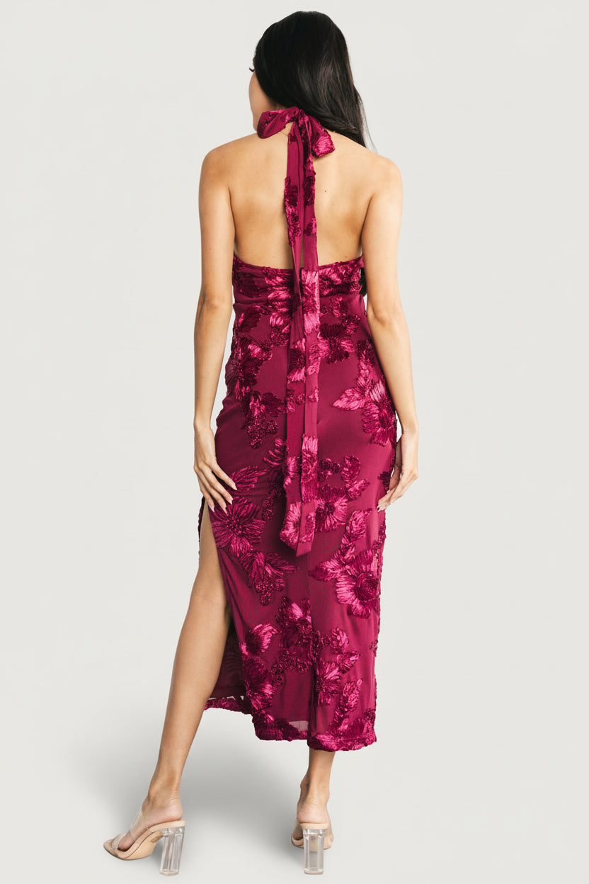 Lacey Halter Midi Dress | Baltic Born Berry Floral
