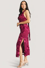 Lacey Halter Midi Dress | Baltic Born Berry Floral