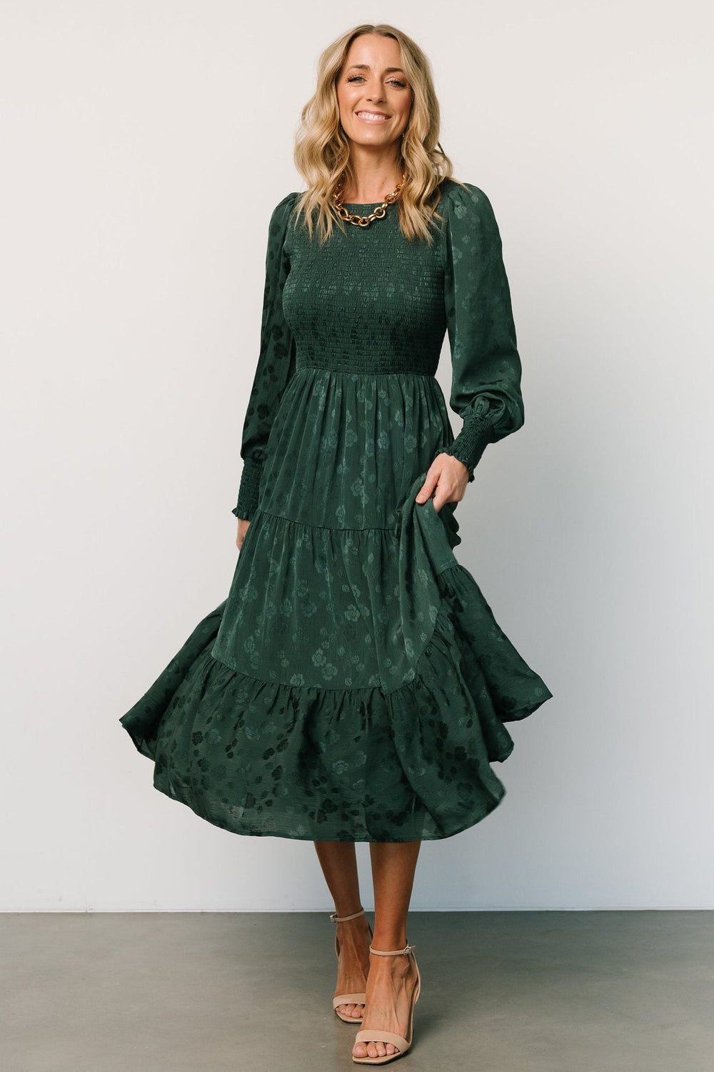 Stockholm Smocked Dress | Baltic Born Dark Green