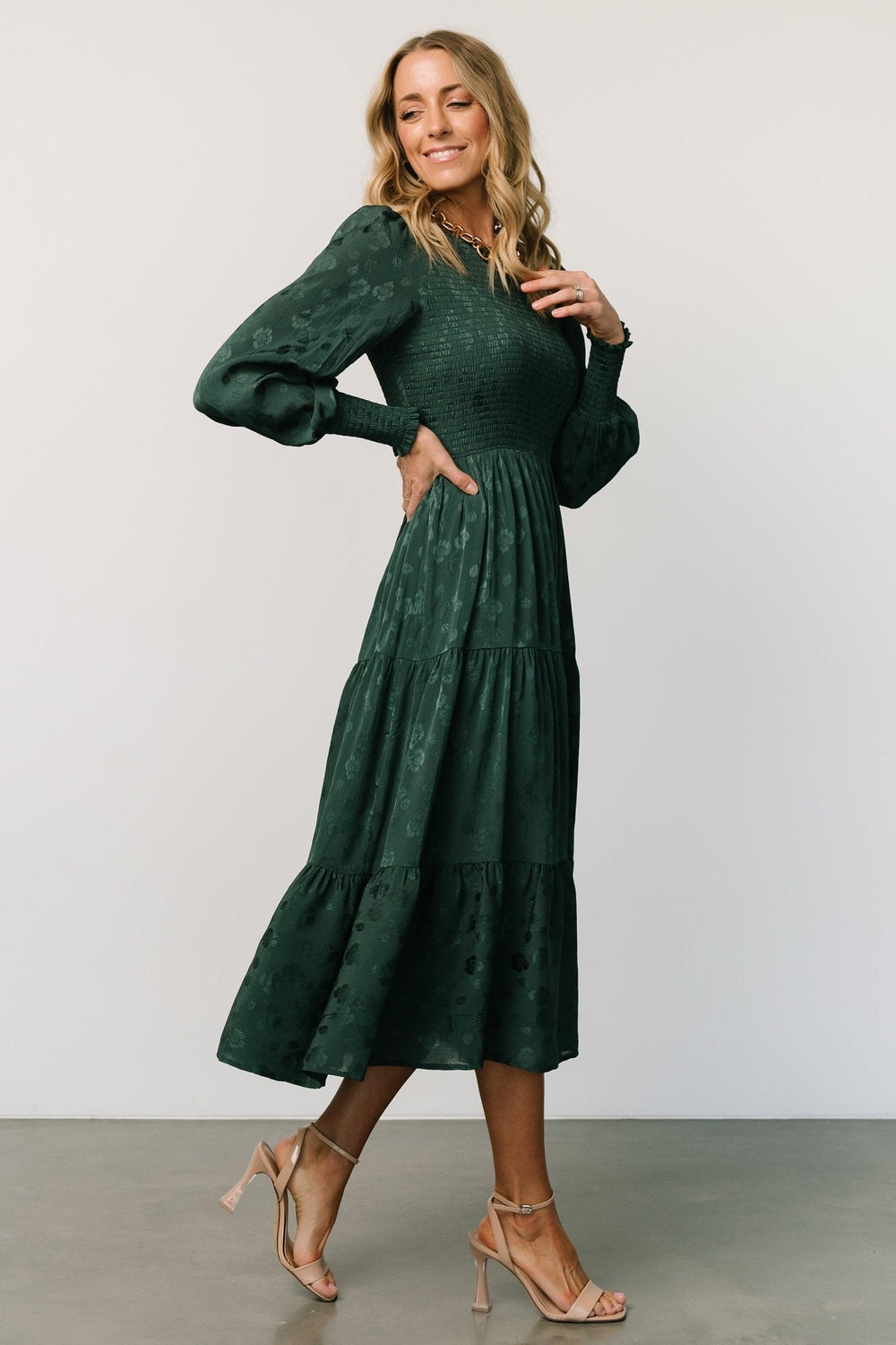 Stockholm Smocked Dress | Baltic Born Dark Green