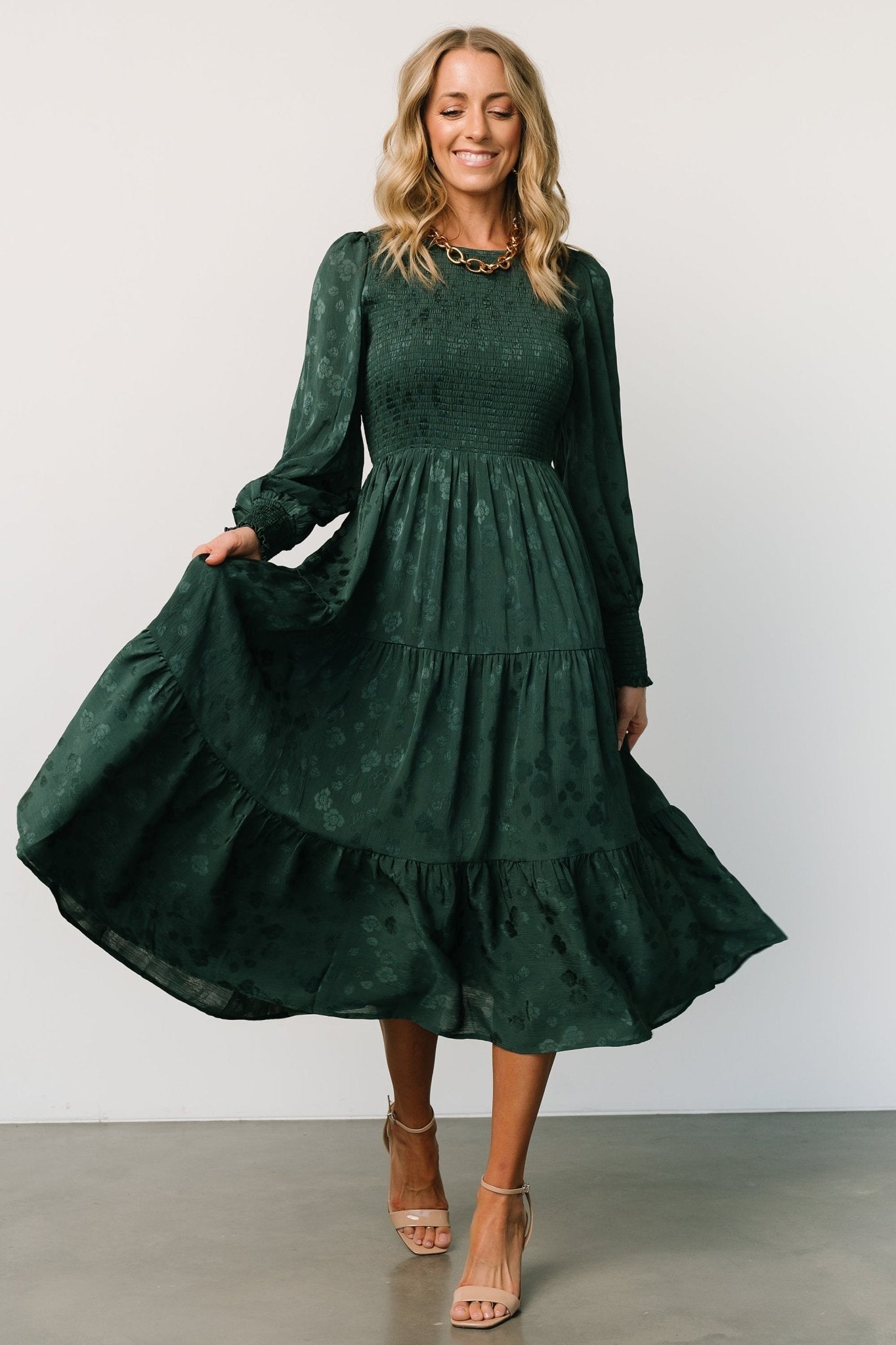 Stockholm Smocked Dress | Baltic Born Dark Green