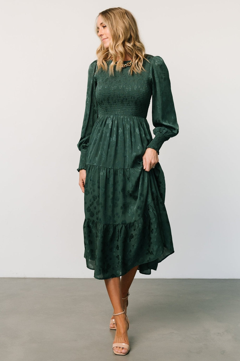 Stockholm Smocked Dress | Baltic Born Dark Green