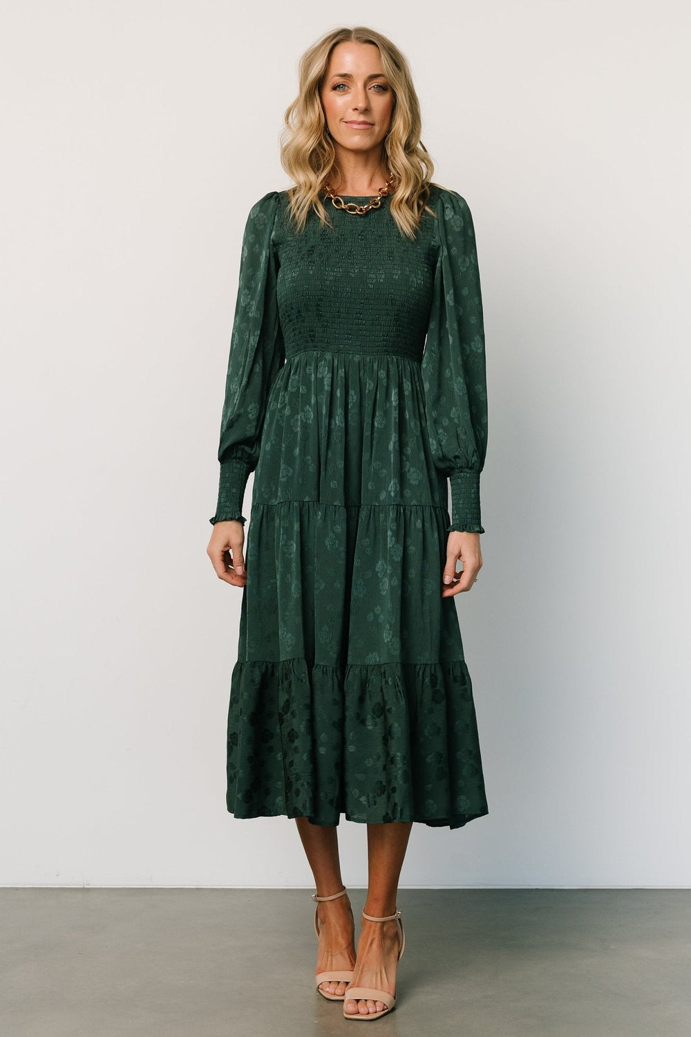 Stockholm Smocked Dress | Baltic Born Dark Green