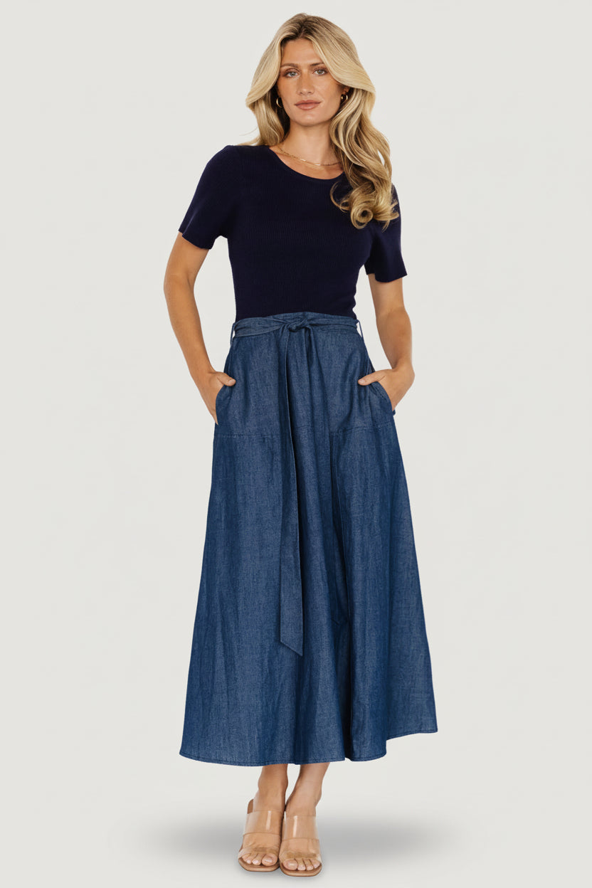 Olina Midi Dress | Baltic Born Chambray + Navy