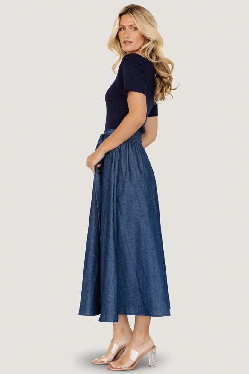 Olina Midi Dress | Baltic Born Chambray + Navy