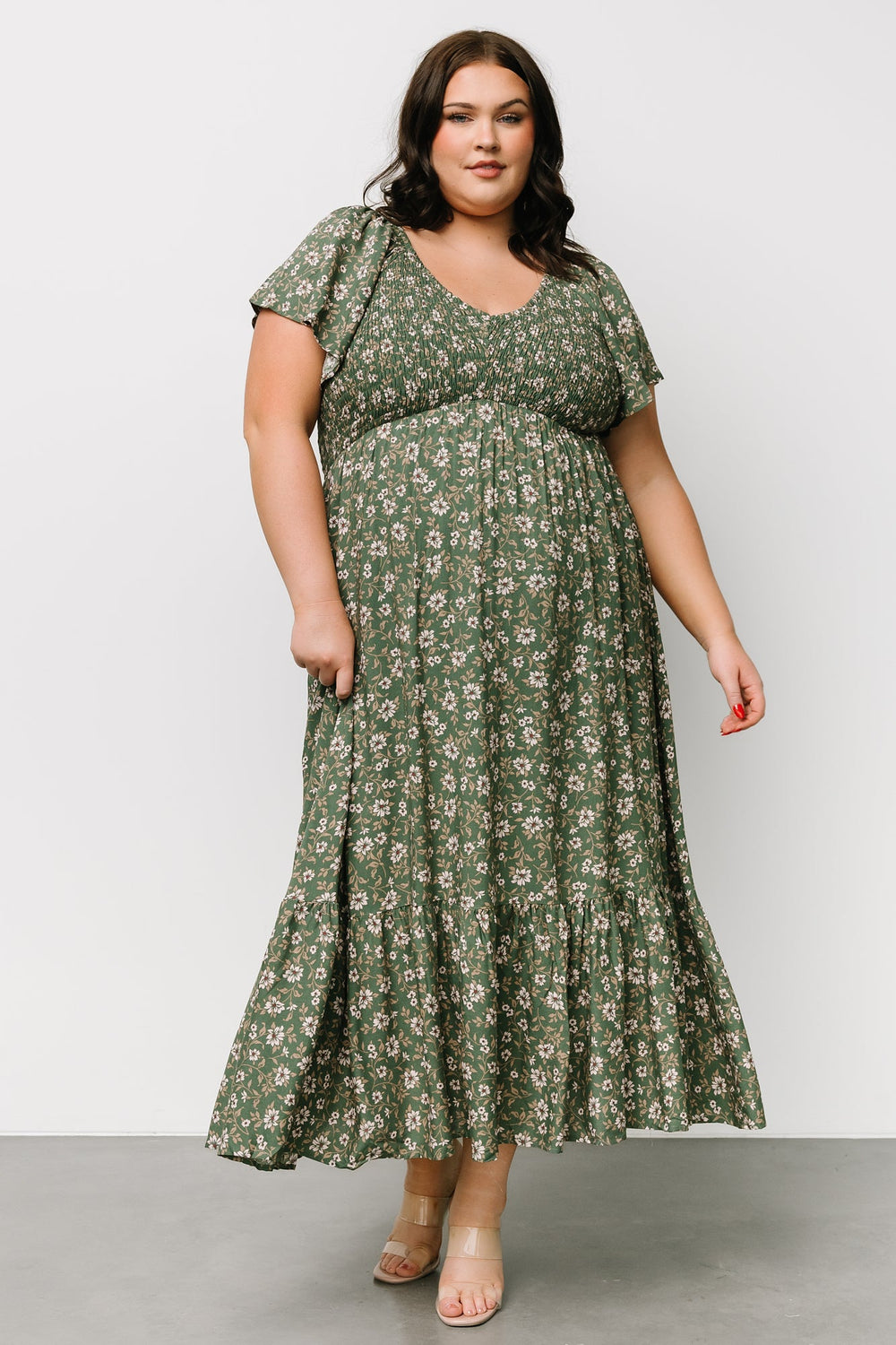 Joanie Smocked Dress | Baltic Born Green Floral