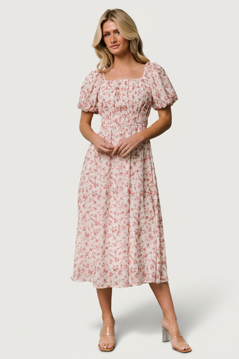 Dorine Midi Dress | Baltic Born Ivory + Blush Floral