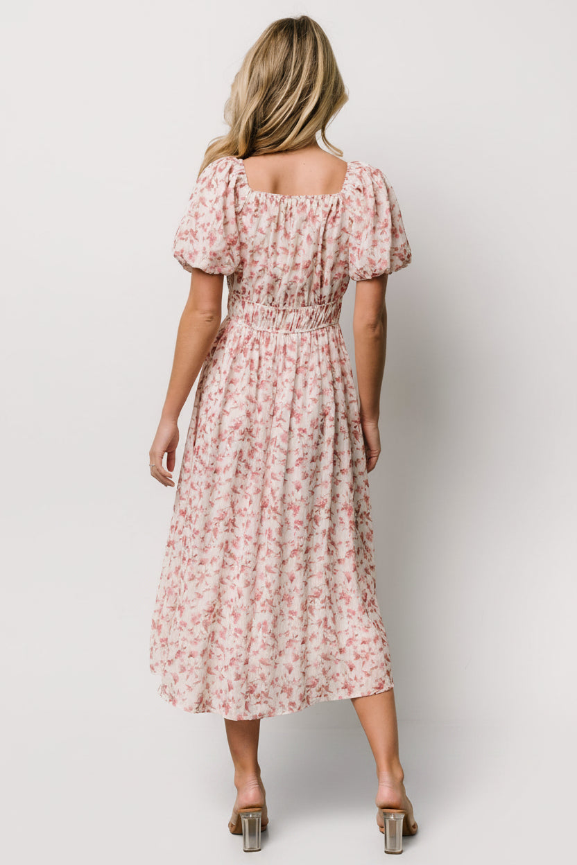 Dorine Midi Dress | Baltic Born Ivory + Blush Floral