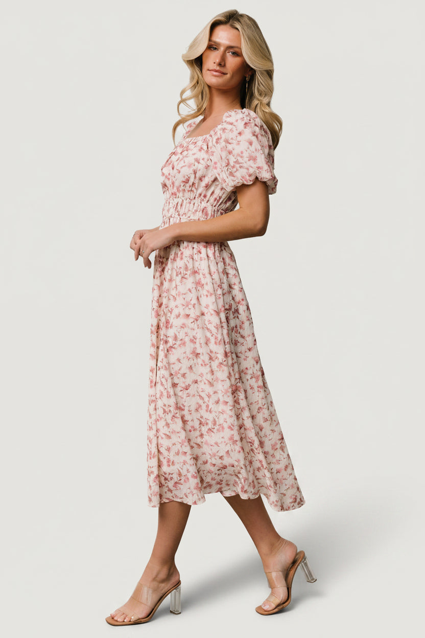 Dorine Midi Dress | Baltic Born Ivory + Blush Floral
