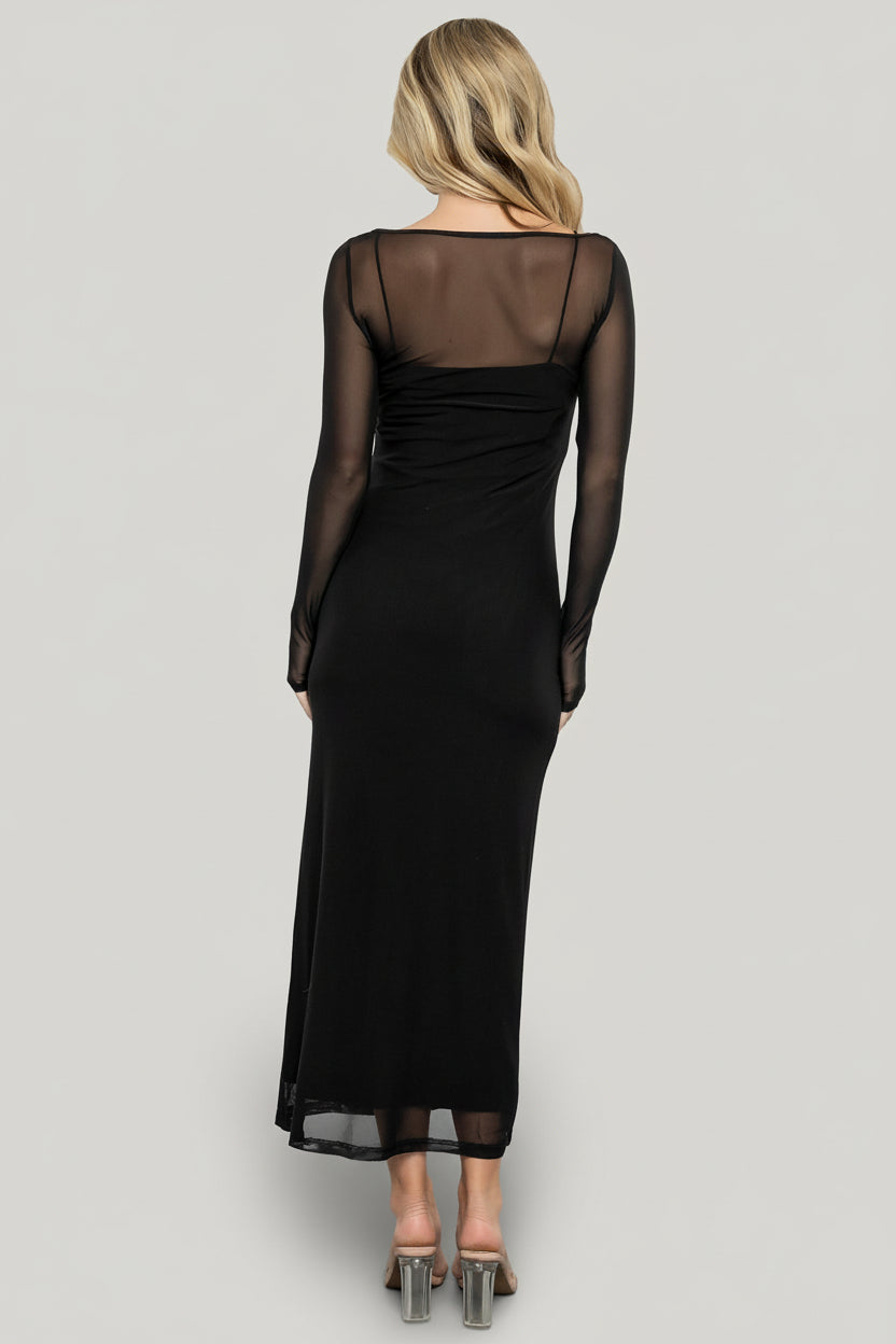 Darya Mesh Midi Dress | Baltic Born Black