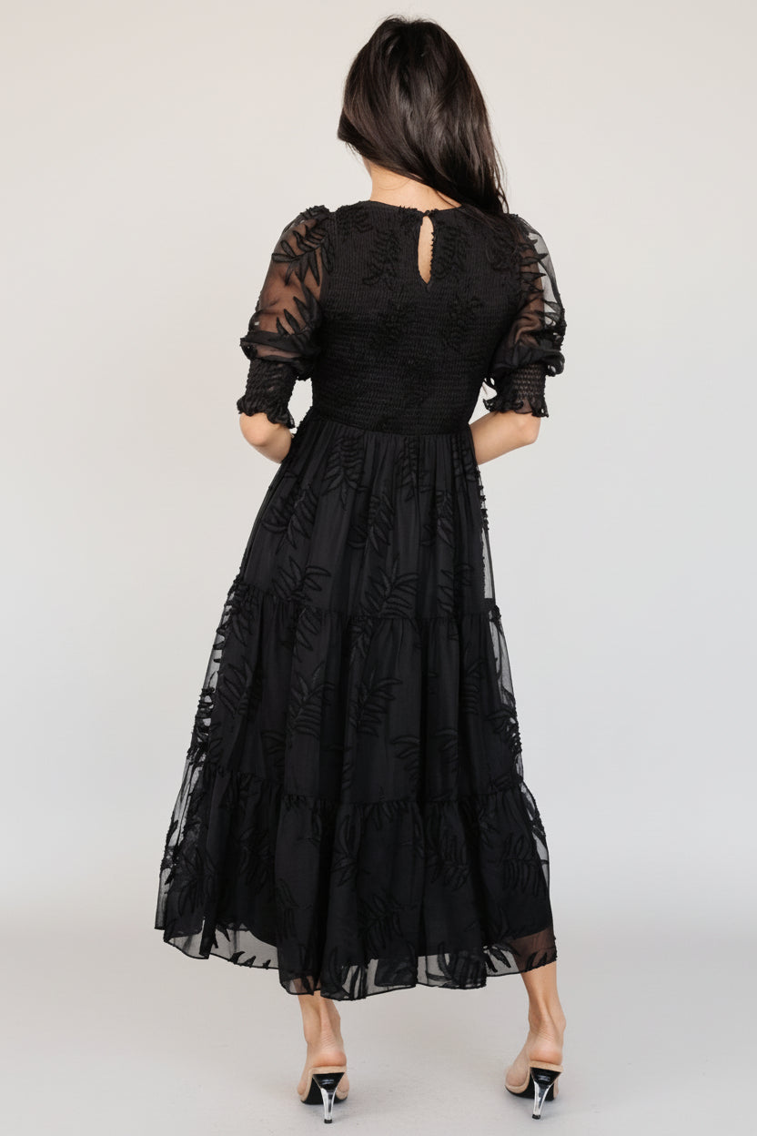 Nellie Smocked Midi Dress | Baltic Born Black
