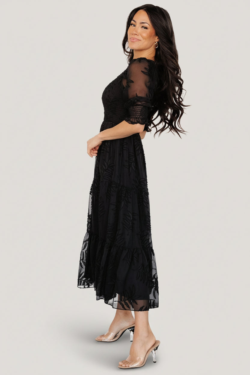 Nellie Smocked Midi Dress | Baltic Born Black