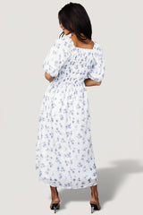 Luca Dress | Baltic Born White + Blue Floral