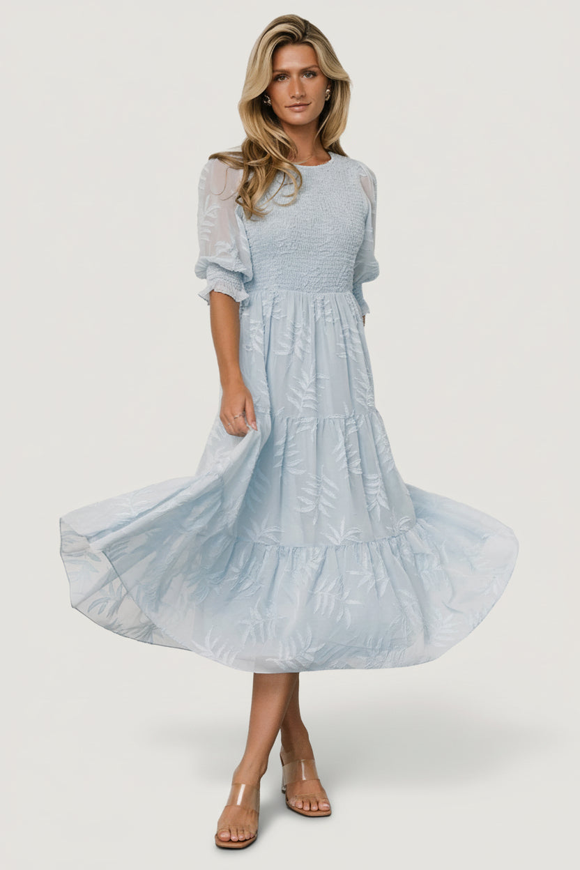 Nellie Smocked Midi Dress | Baltic Born Light Blue