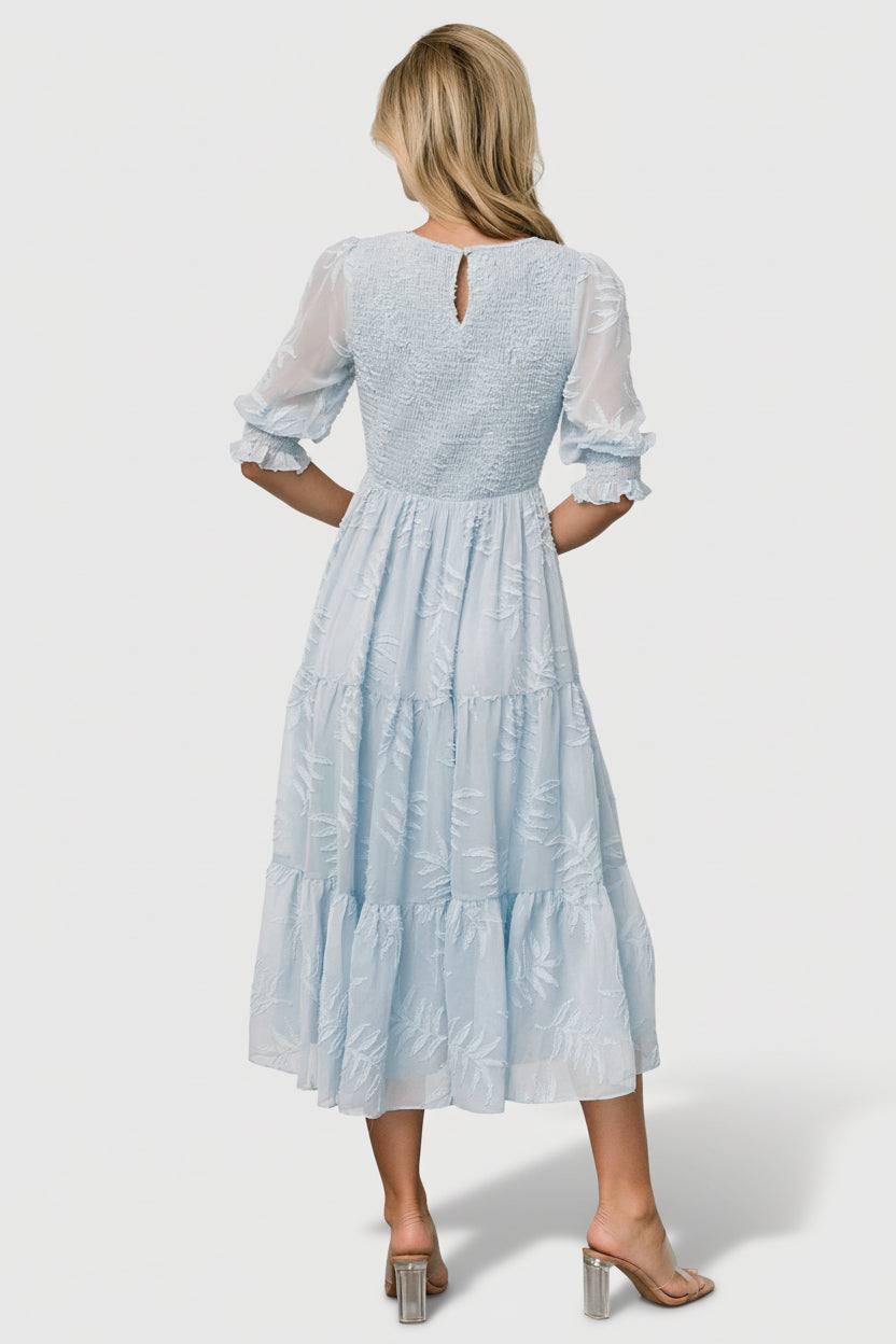 Nellie Smocked Midi Dress | Baltic Born Light Blue