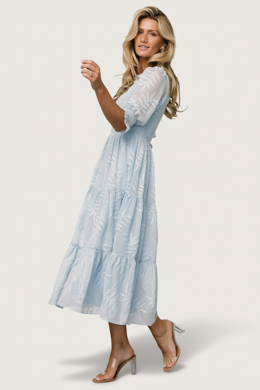 Nellie Smocked Midi Dress | Baltic Born Light Blue