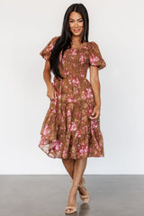 Lizzy Midi Dress | Baltic Born Copper + Pink