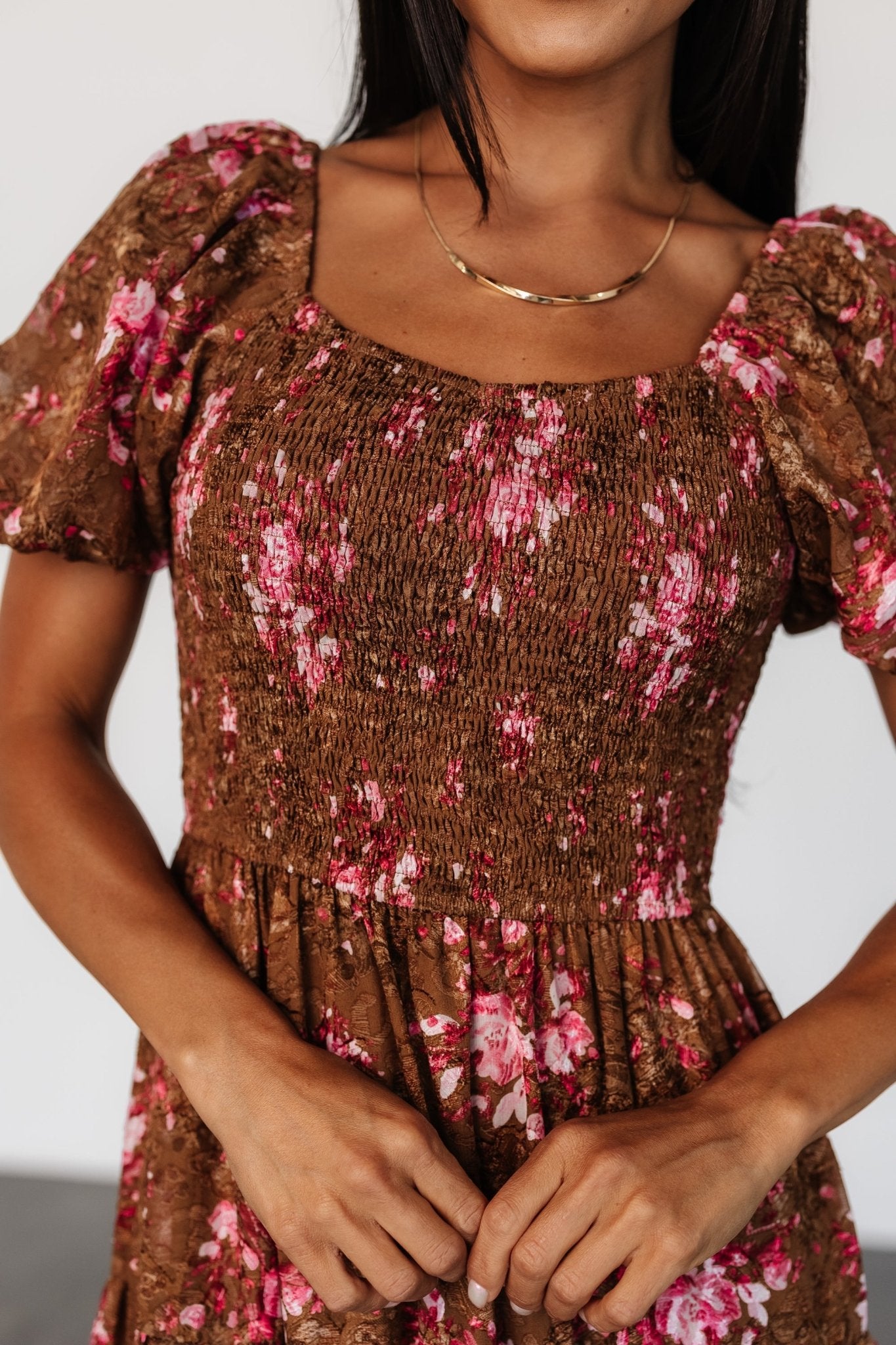 Lizzy Midi Dress | Baltic Born Copper + Pink