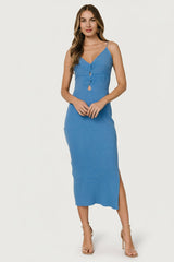 Nathalie Ribbed Dress | Baltic Born Blue
