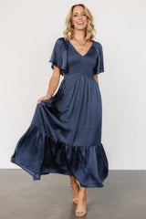 Lovell Smocked Midi Dress | Baltic Born Midnight Blue
