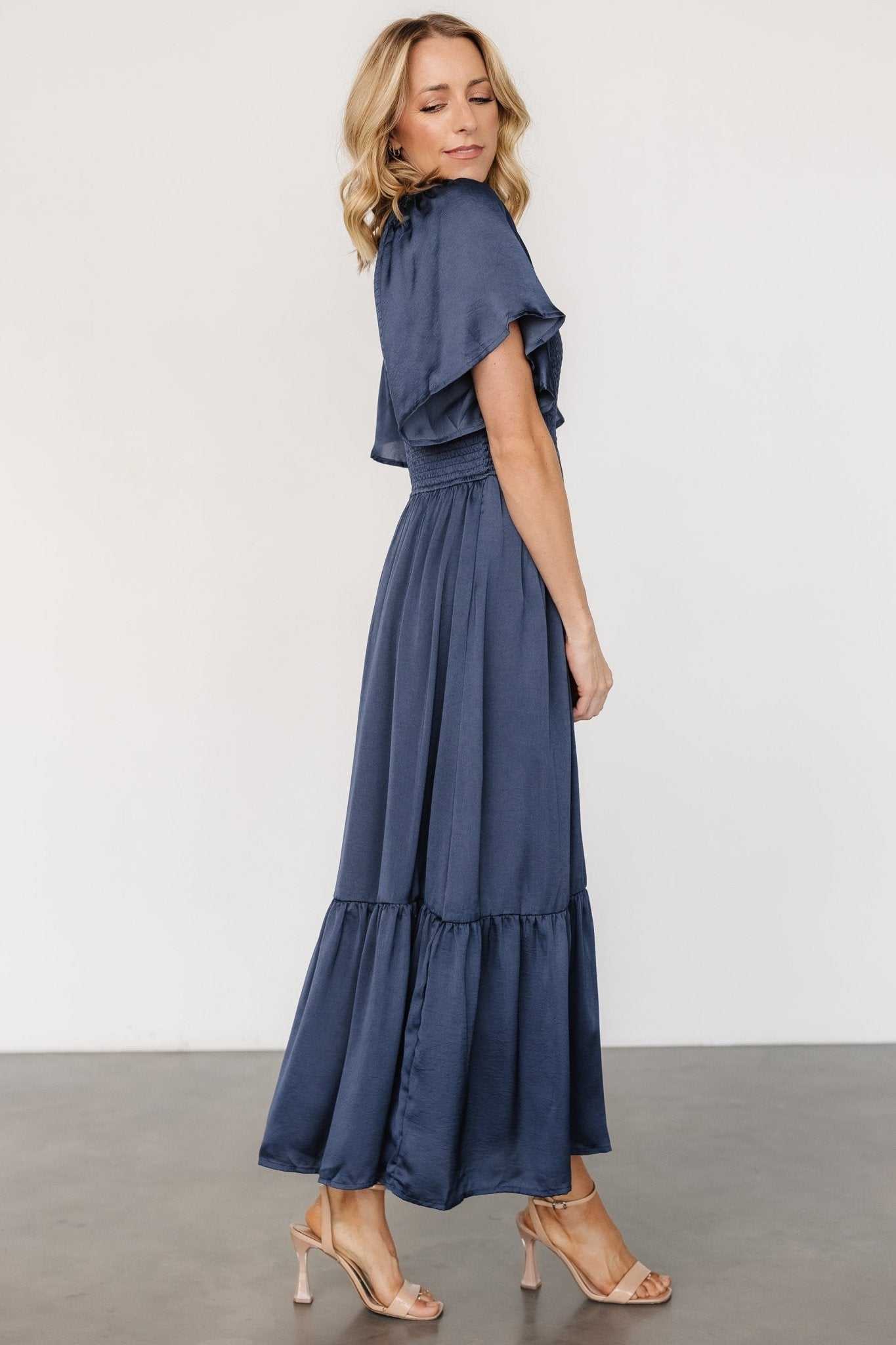 Lovell Smocked Midi Dress | Baltic Born Midnight Blue