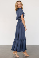Lovell Smocked Midi Dress | Baltic Born Midnight Blue