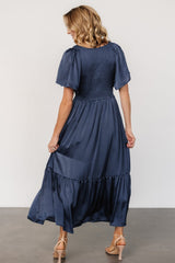 Lovell Smocked Midi Dress | Baltic Born Midnight Blue